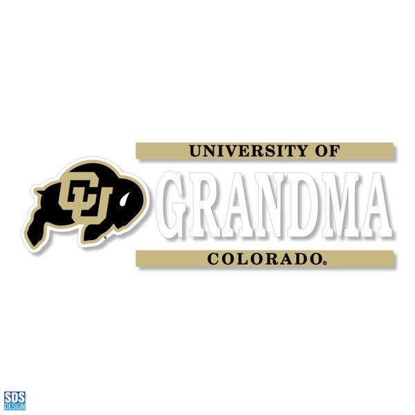University of Colorado Grandma decal featuring CU Buffaloes logo and gold banner accents